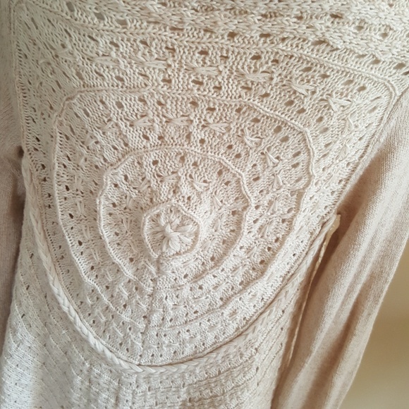 Anthropologie Knitted & Knotted beige sweater - Picture 3 of 8